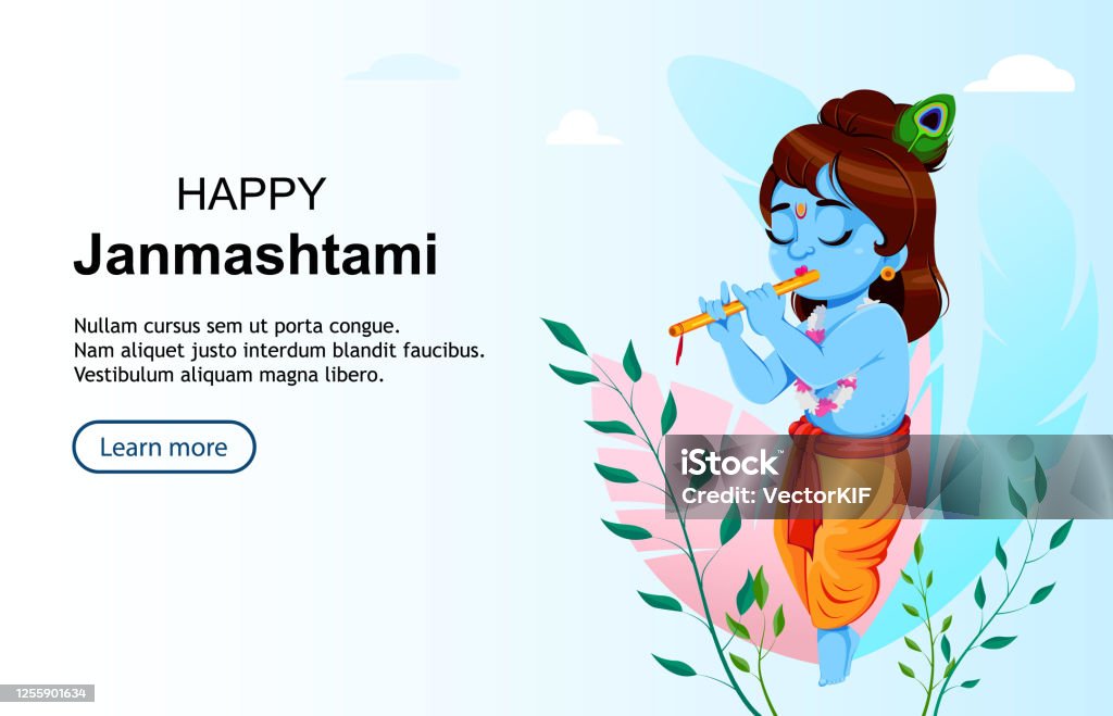Happy Krishna Janmashtami Lord Krishna Stock Illustration - Download Image  Now - Krishna Janmashtami, Culture of India, God - iStock
