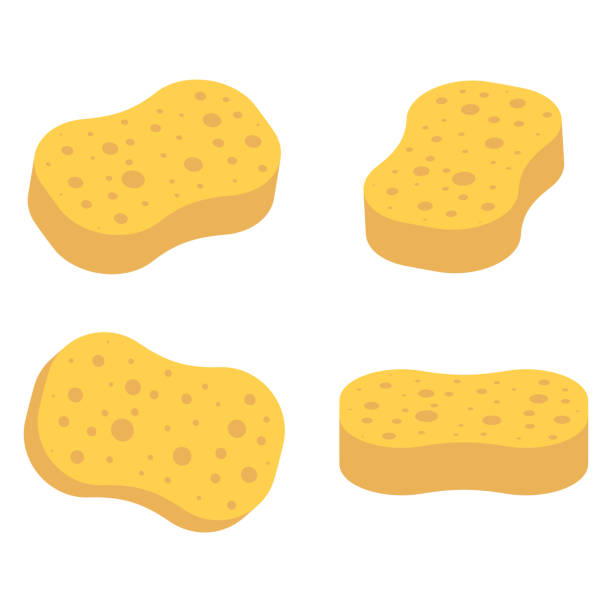 Set of Sponge icon isolated on white background. Vector illustration. Set of Sponge icon isolated on white background. Vector illustration. Eps 10. cleaning sponge stock illustrations