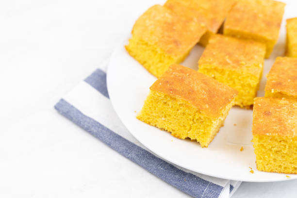 istock Homemade cornbread served on the plate. 1255908295