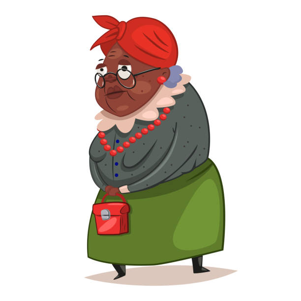 Older Woman With Glasses And A Red Bag In Her Hands Vector Cartoon Character  Illustration Isolated On White Background Stock Illustration - Download  Image Now - iStock
