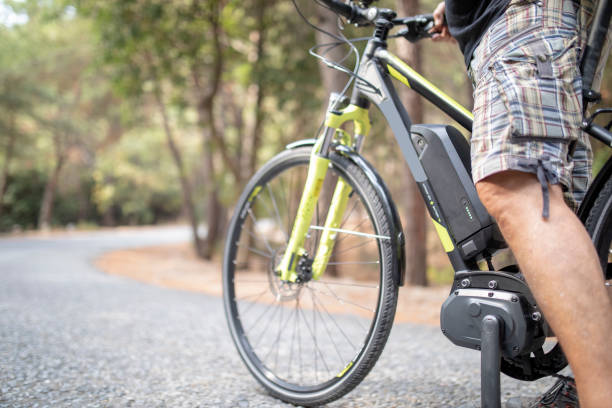 Detail view of electric bike e bike close up view rent a bike stock pictures, royalty-free photos & images