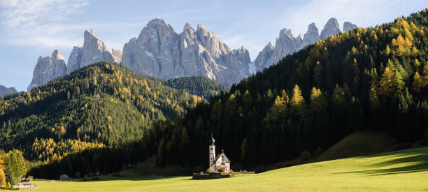 istock Panorama in Val di Funes, Dolomites, Italy 1255916120