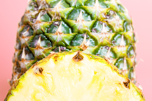 pineapple texture, closeup. summer concept.