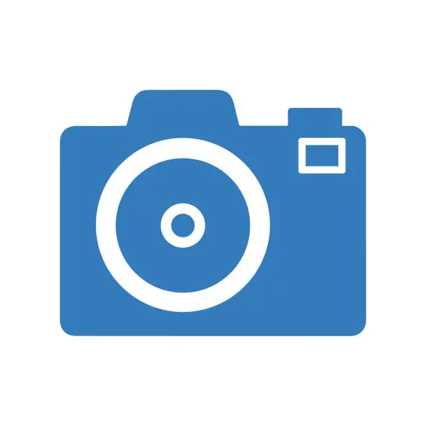 Vector illustration of Photography, Camera icon / blue vector design