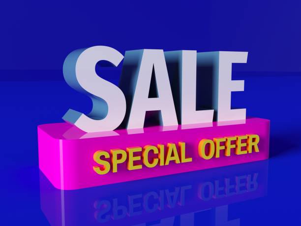 istock Sale abstract banner graphic design - 3d render illustration. Discount special offer concept poster. Marketing promotion print layout. Raster digital bitmap. 1255923180
