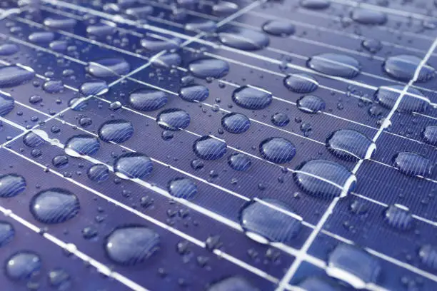 Rainwater on solar Panel