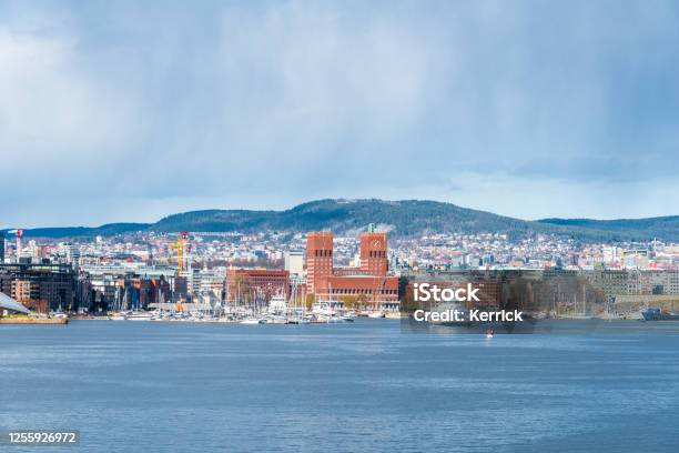 Oslo Norway Entrance To The Harbour After The Oslofjord With View To The City Hall Stock Photo - Download Image Now