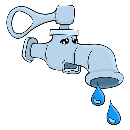 Clogged Water Faucet Cartoon Character Stock Illustration - Download Image  Now - Faucet, Cartoon, Drop - iStock