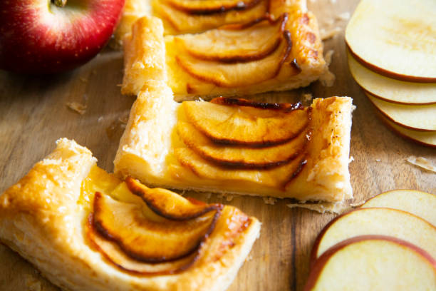 istock Puff pastry with apple and cream 1255931485