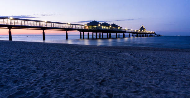 istock pier of Heringsdorf on island Usedom at night 1255932177