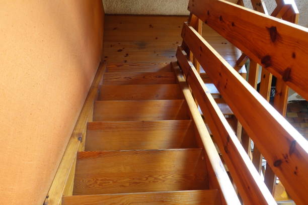 istock Wooden staircase  Modern townhouse interior 1255936837