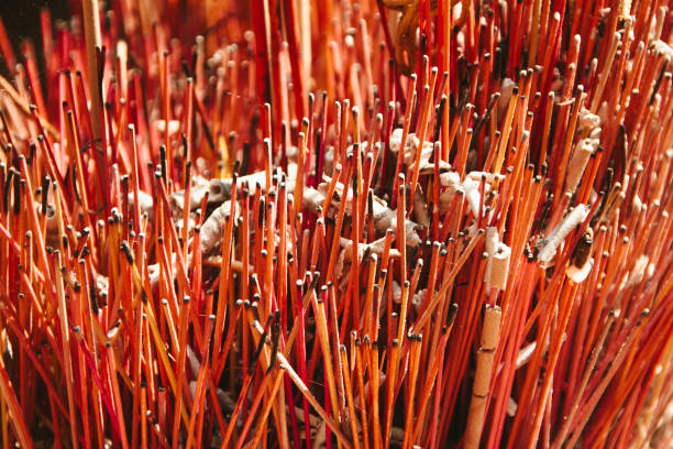 istock Plenty of red used incense 1255937684