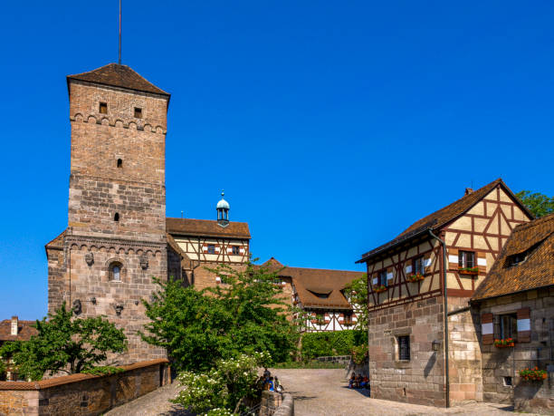 Nuremberg Imperial Castle Heidenturm Tower, Nuremberg Castle, Nuremberg, Middle Franconia, Bavaria, Germany, Europe, 24. May 2007 kaiserburg castle stock pictures, royalty-free photos & images