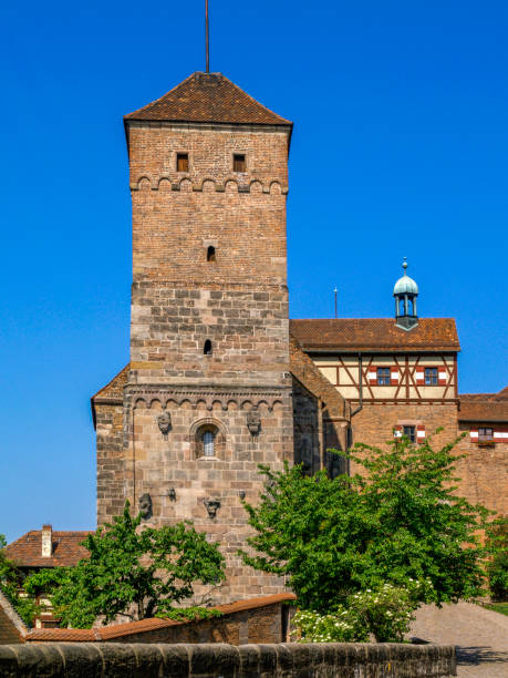 Nuremberg Imperial Castle Heidenturm Tower, Nuremberg Castle, Nuremberg, Middle Franconia, Bavaria, Germany, Europe, 24. May 2007 kaiserburg castle stock pictures, royalty-free photos & images