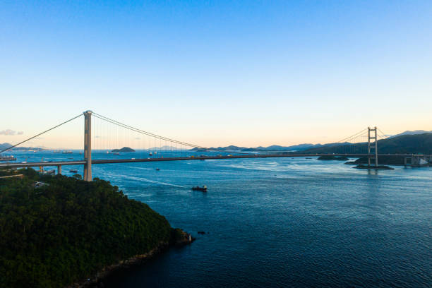 istock Hong Kong Tsing Ma Bridge in Sunset 1255939831