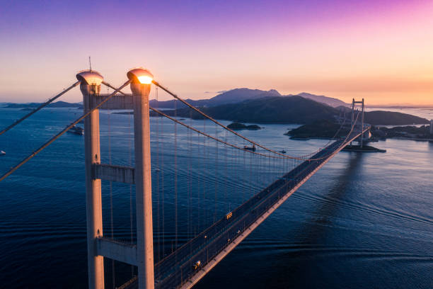 istock Hong Kong Tsing Ma Bridge in Sunset 1255939863