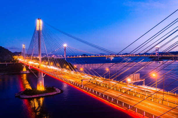 istock Hong Kong Ting Kau Bridge in Sunset 1255939950