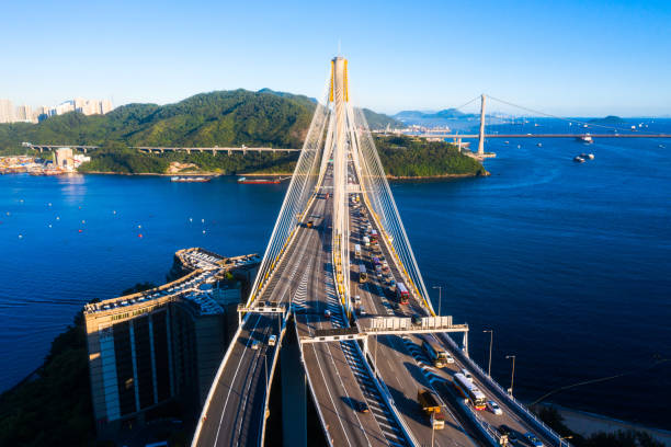 istock Hong Kong Ting Kau Bridge in Sunset 1255939964