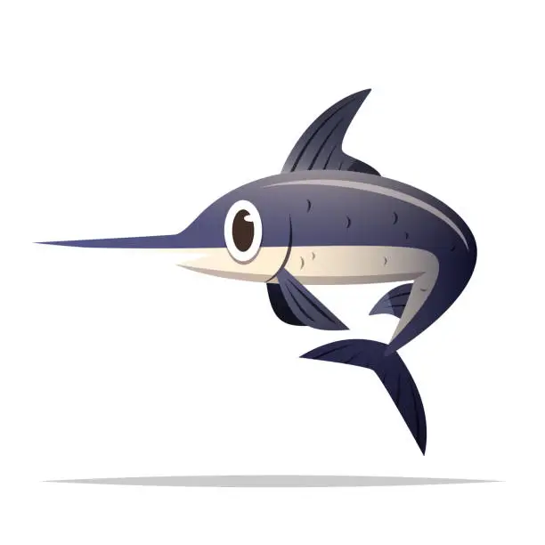 Vector illustration of Swordfish stylized pose vector isolated illustration