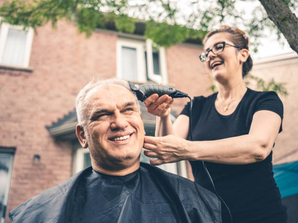 istock Married couple home grooming 1255947018