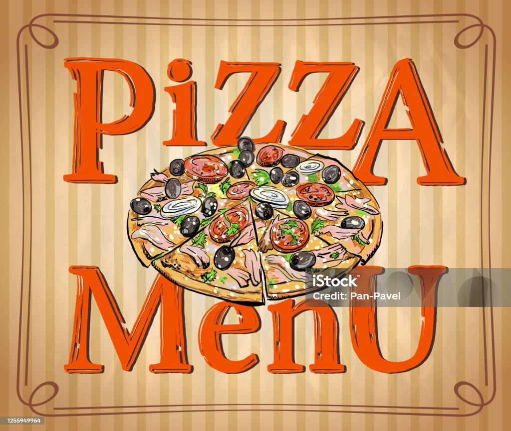 Bảng Menu Pizza Với Toàn Bộ Pizza Hình Minh Họa Vẽ Tay Đồ Họa Hình ...