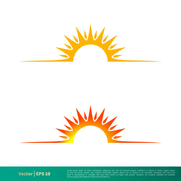 illustrazioni stock, clip art, cartoni animati e icone di tendenza di design dell'illustrazione del modello di logo vettoriale dell'icona sunshine. vettore eps 10. - summer sunlight sun heat
