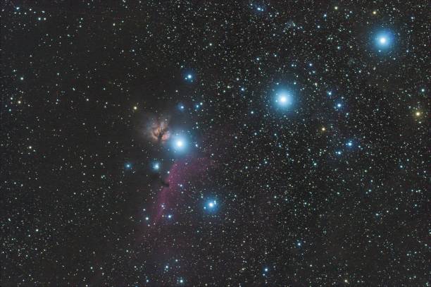 ceinture d’orion - nébuleuse de la flamme et de la tête de cheval - horsehead nebula photos et images de collection