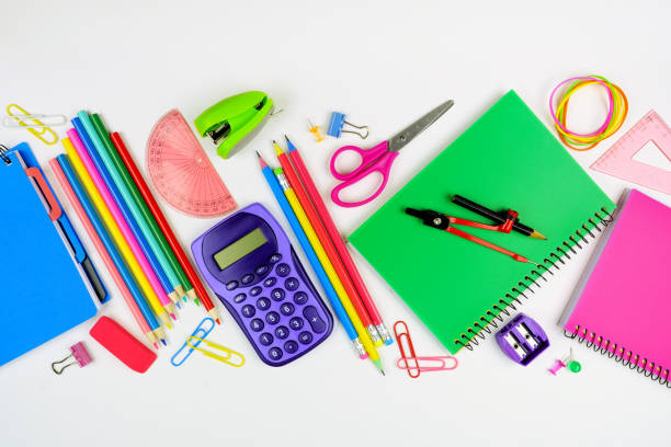 istock School supplies flat lay over a white background 1255965246