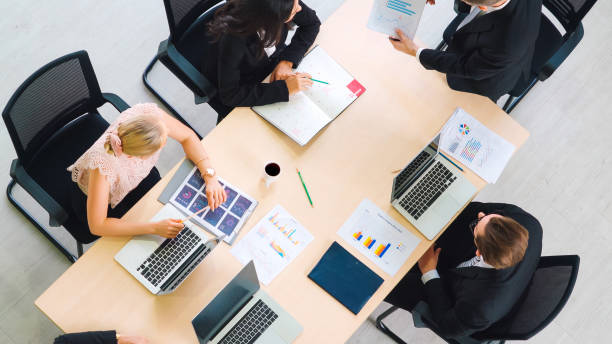 istock Business people group meeting shot from top view 1255965279