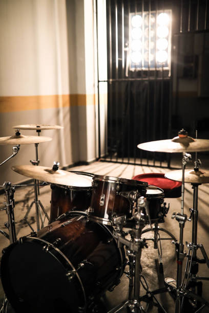 istock Musical instruments and Drum Set, Concert Area, Music Scene 1255965748