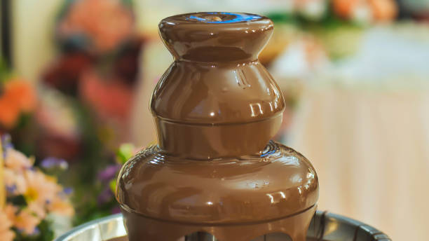 istock Chocolate fountain at a wedding celebration in europe 1255968572
