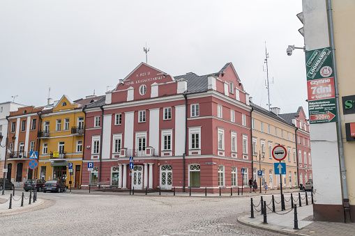 Krasnystaw, Poland - June 11, 2020: Sejmik Krasnostawski, now City Hall of Krasnystaw.