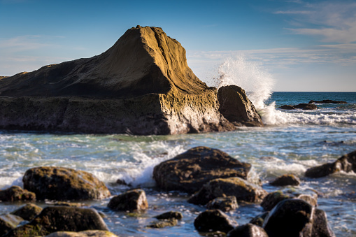 Ocean Waves Crashing On Rocks on Coast
