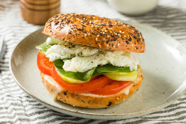 istock Homemade Healthy Eggwhite Bagel Sandwich 1255981441