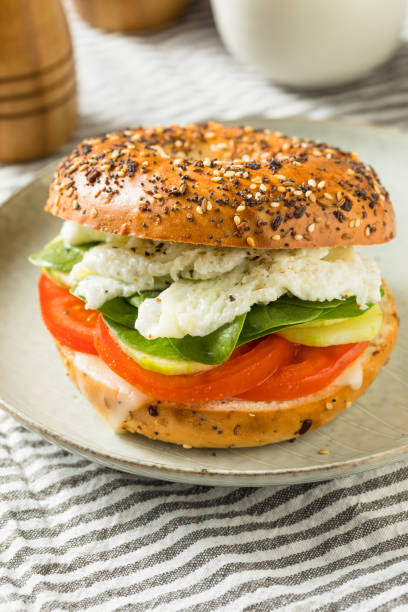 istock Homemade Healthy Eggwhite Bagel Sandwich 1255981659