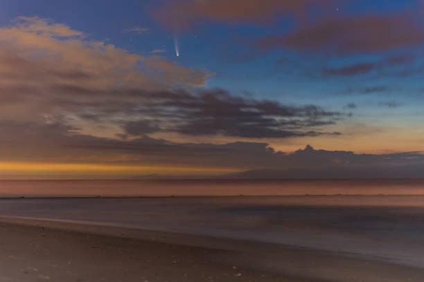 Comet neowise over Jersey Shore stock photo