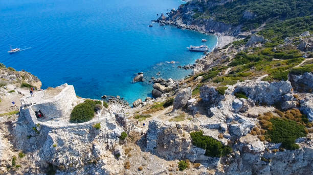istock Aerial view of small beach in Skiathos. 1255984352