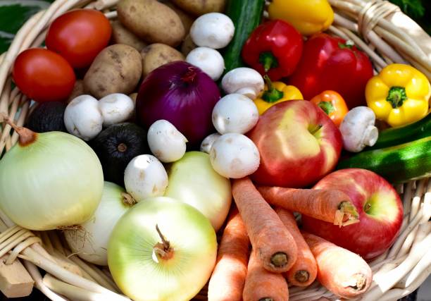 istock Fresh organic harvested vegetables displayed artistically for enticing healthy eating lifestyle habits 1255985713