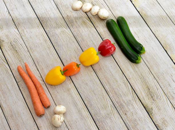 istock Fresh organic harvested vegetables displayed artistically for enticing healthy eating lifestyle habits 1255985718
