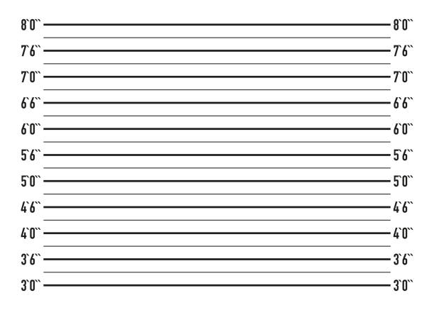 illustrations, cliparts, dessins animés et icônes de alignement de police ou fond pour mugshot sur le fond blanc. vecteur. - inch