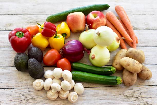istock Fresh organic harvested vegetables displayed artistically for enticing healthy eating lifestyle habits 1255986177
