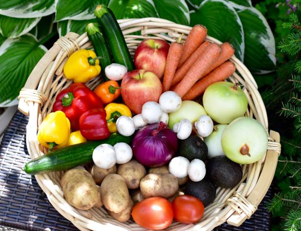 istock Fresh organic harvested vegetables displayed artistically for enticing healthy eating lifestyle habits 1255986217