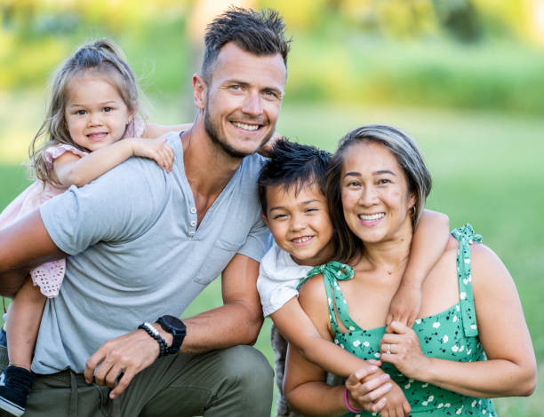 istock Beautiful mixed race family 1255986929