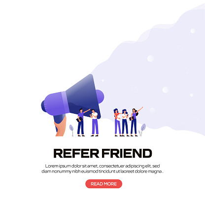 Refer A Friend Concept Vector Illustration for Website Banner, Advertisement and Marketing Material, Online Advertising, Business Presentation etc.