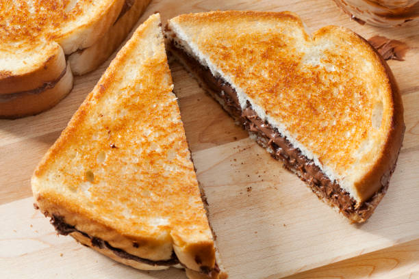 istock Grilled Chocolate and Hazelnut spread Sandwich 1255992742