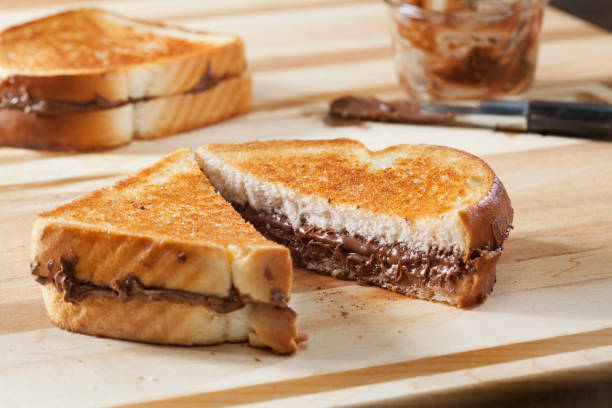 istock Grilled Chocolate and Hazelnut spread Sandwich 1255992778