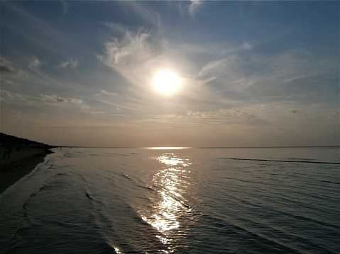 Sunset by the sea in Jurmala, Latvia