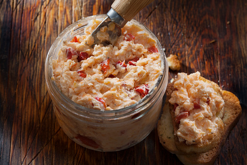 Pimento Cheese Spread with Toasted Crostini's