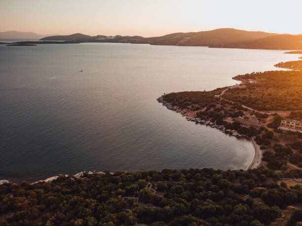 istock Aerial View Small Aegean Town 1256000251