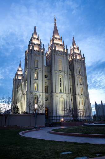 Sunset over Mormon Salt Lake Temple